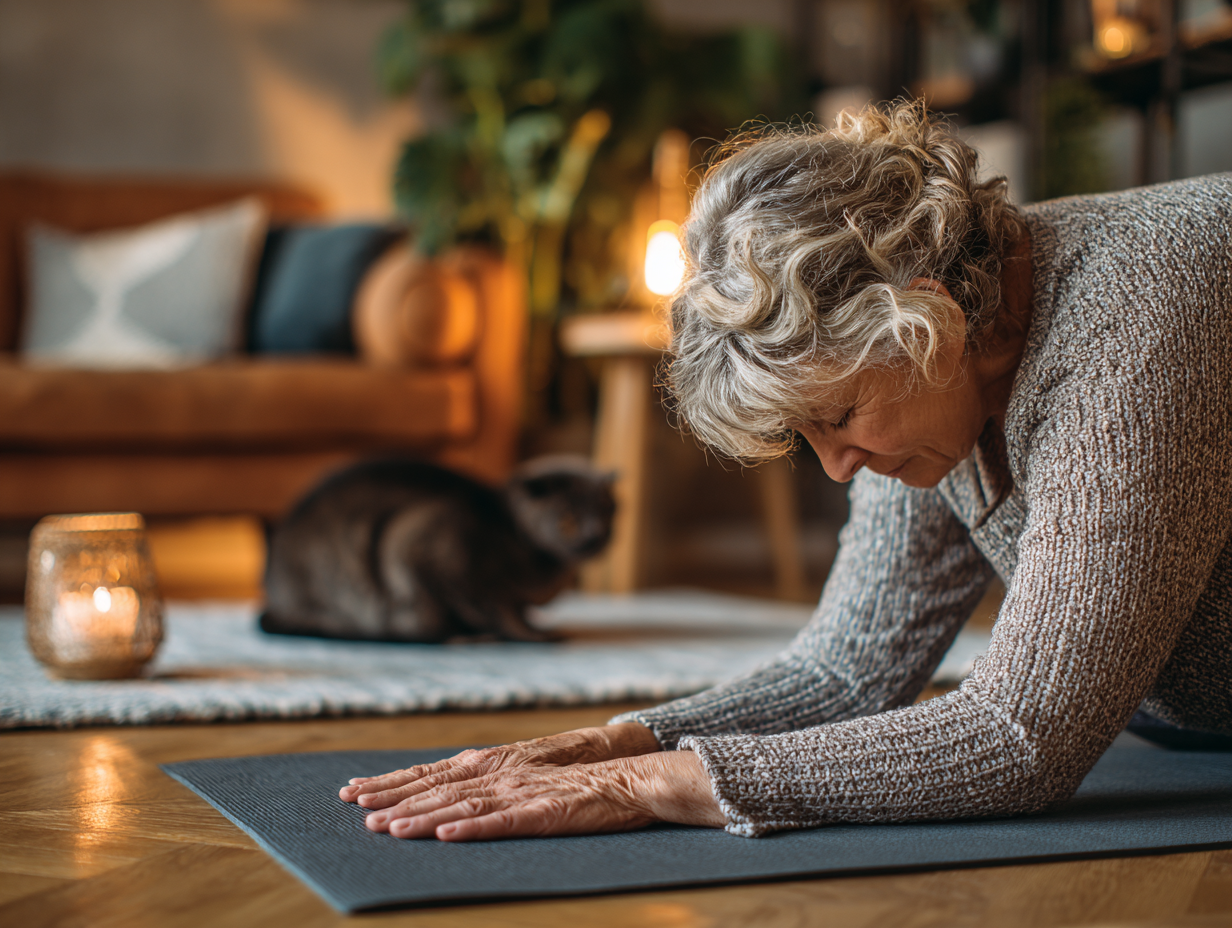 Інструктор йоги консультує учня